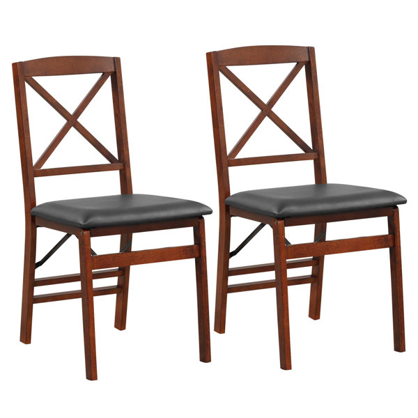 Lark Manor Argante PU Leather Padded Folding Dining Chairs Folding